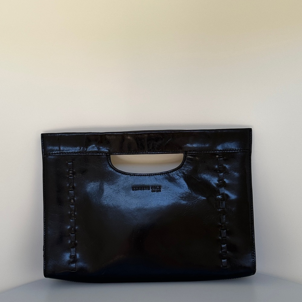 Kenneth Cole leather Black Clutch